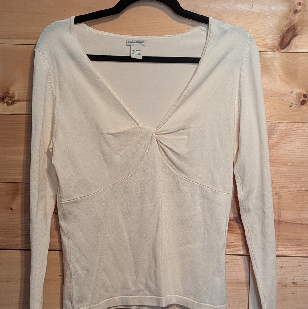Banana Republic Cream Long Sleeve Top